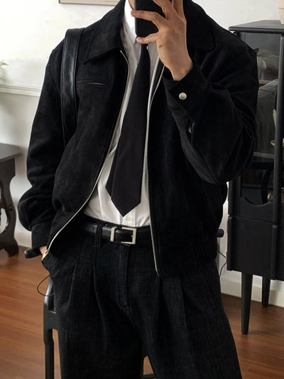 Black Lapel Jacket OR4620 - 韓国メンズファッション通販 - ORUN - 