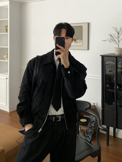Black Lapel Jacket OR4620 - 韓国メンズファッション通販 - ORUN - 