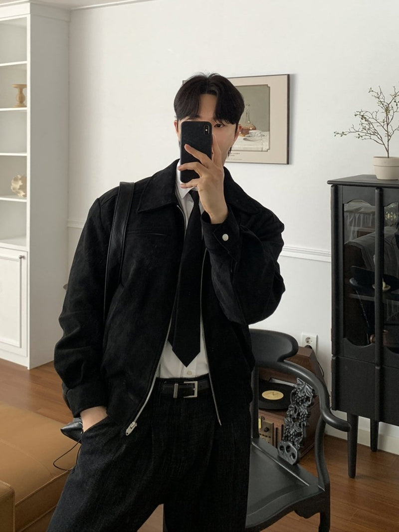 Black Lapel Jacket OR4620 - 韓国メンズファッション通販 - ORUN - 