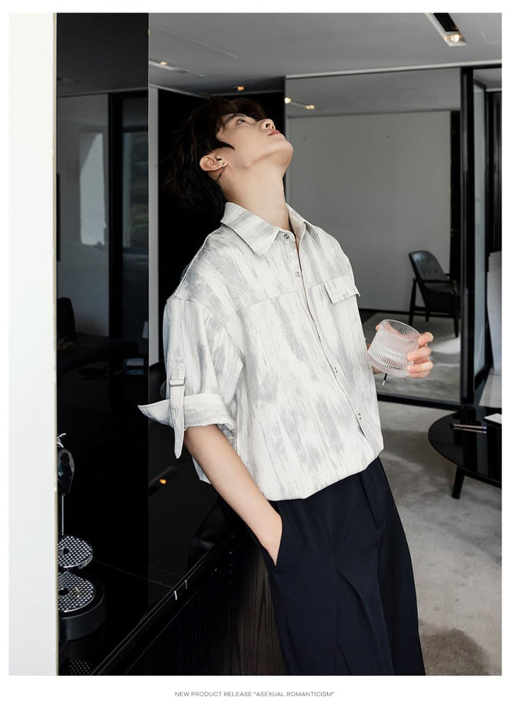 ブラシストロークサテンシャツ メンズ｜Brushstroke Satin SHIRT