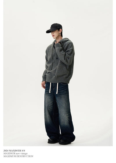 button hooded sweater OR3907 - ORUN