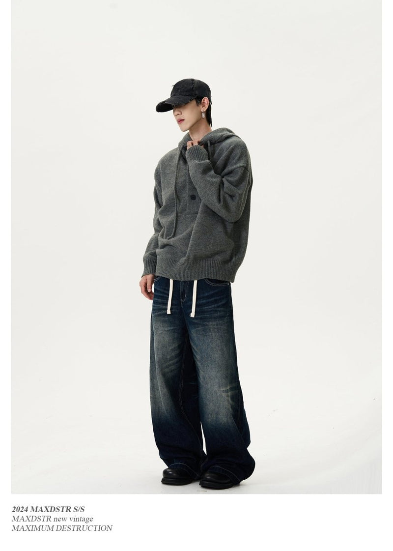 button hooded sweater OR3907 - ORUN