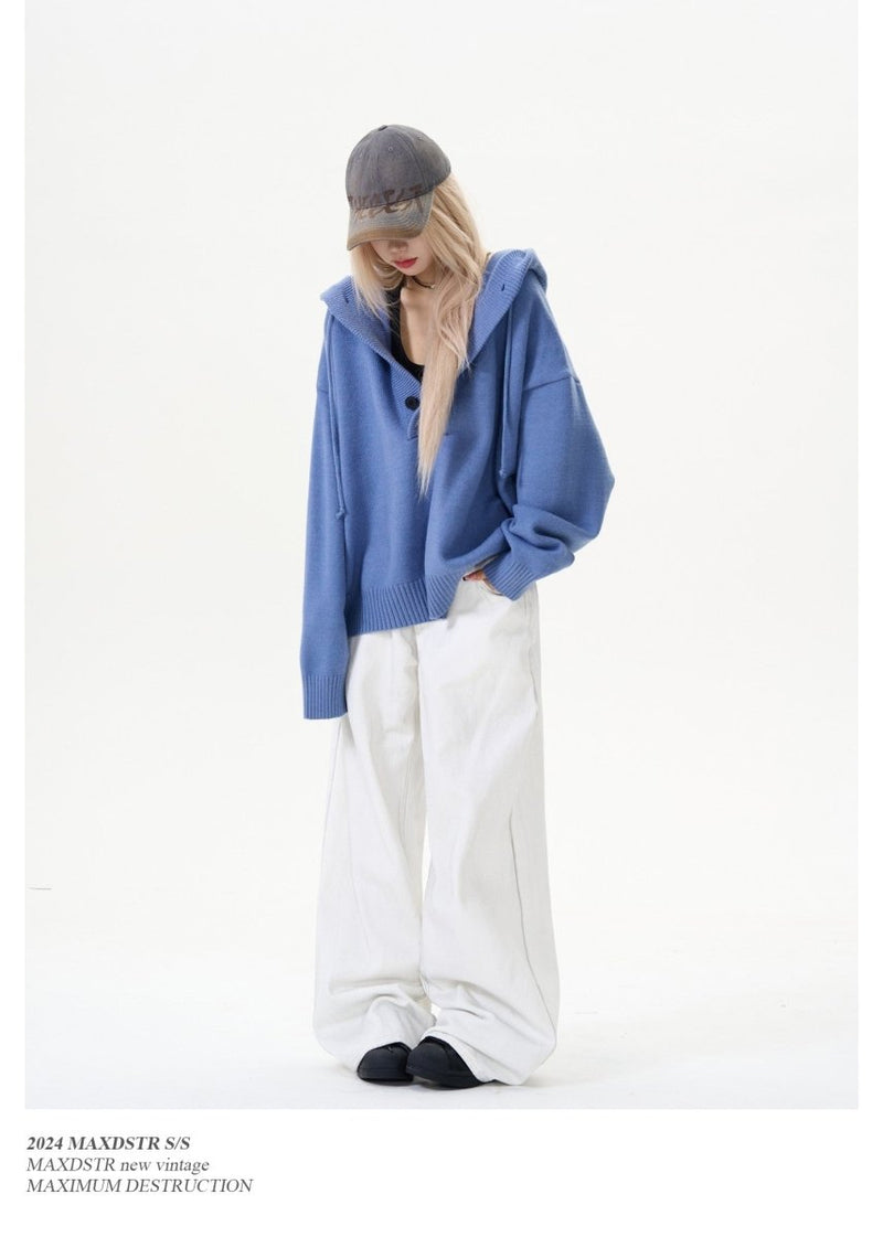button hooded sweater OR3907 - ORUN