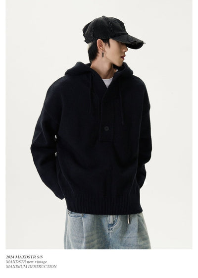 button hooded sweater OR3907 - ORUN