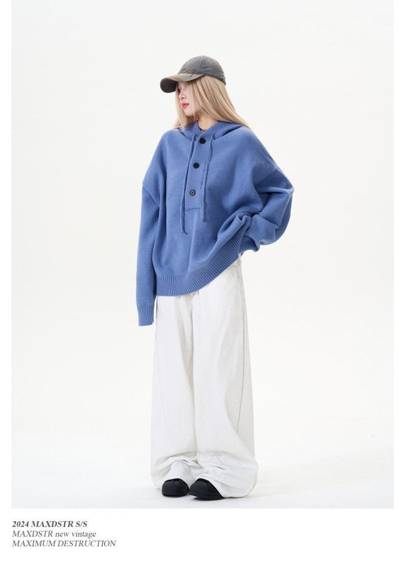 button hooded sweater OR3907 - ORUN