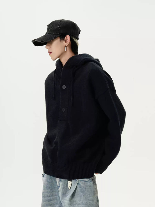 button hooded sweater OR3907