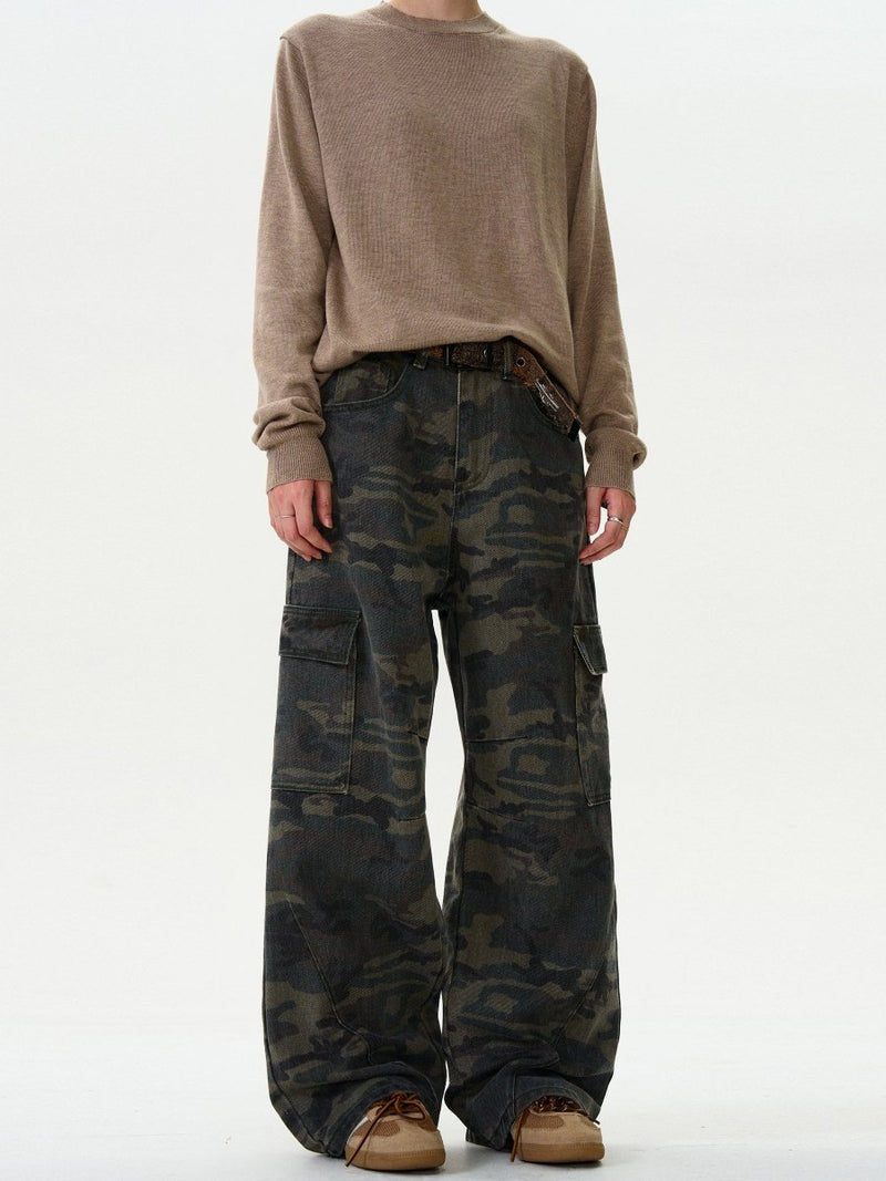 Camouflage wide denim pants OR4592 - 韓国メンズファッション通販 - ORUN - 