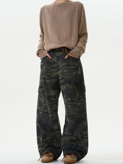 Camouflage wide denim pants OR4592 - 韓国メンズファッション通販 - ORUN - 