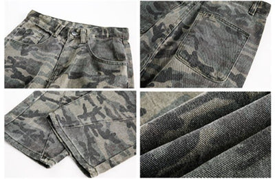 Camouflage wide denim pants OR4592 - 韓国メンズファッション通販 - ORUN - 