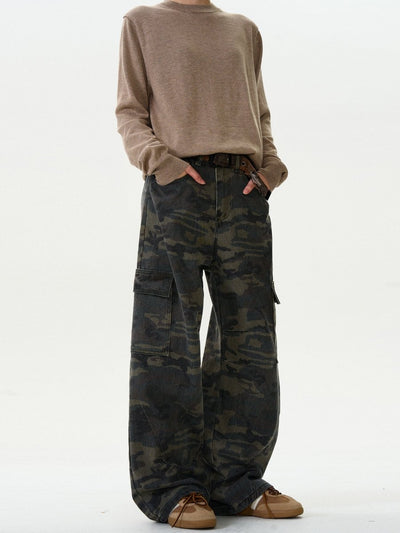 Camouflage wide denim pants OR4592 - 韓国メンズファッション通販 - ORUN - 