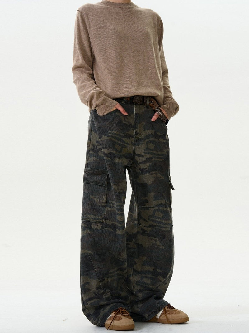 Camouflage wide denim pants OR4592 - 韓国メンズファッション通販 - ORUN - 