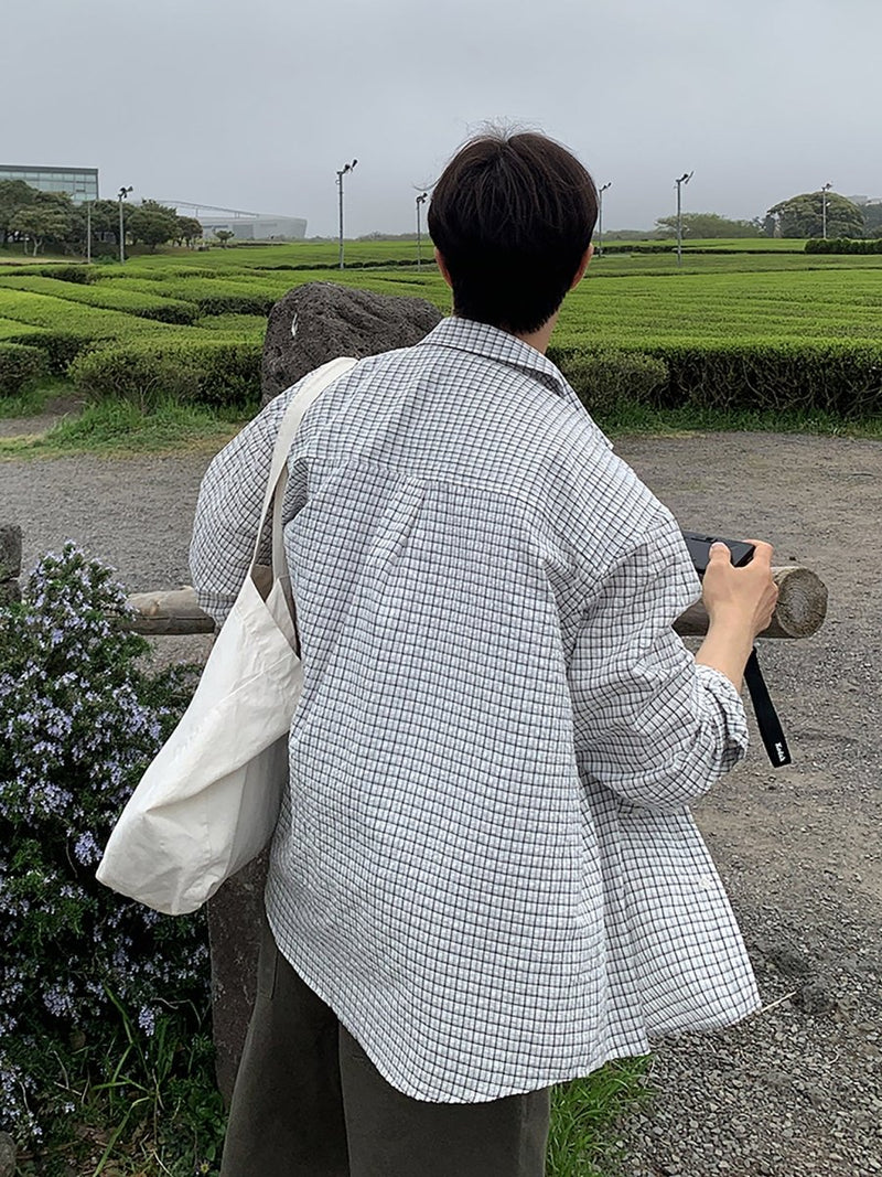 チェック柄ロングスリーブシャツ メンズ｜Check Long SHIRT OR4448 - 韓国メンズファッション通販 - ORUN - 