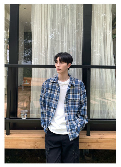 Check pattern short sleeve shirt OR4442 - 韓国メンズファッション通販 - ORUN - 