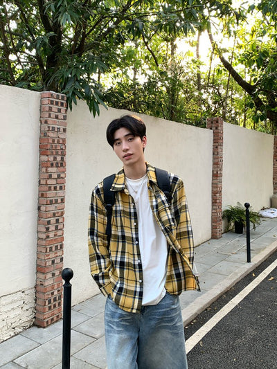 Check pattern short sleeve shirt OR4442 - 韓国メンズファッション通販 - ORUN - 