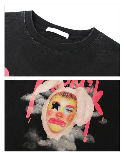Clown print short sleeve T-shirt OR3036 - ORUN