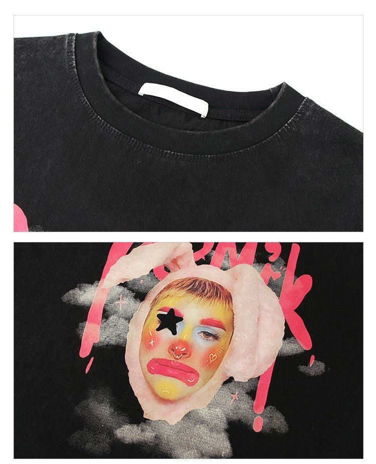 Clown print short sleeve T-shirt OR3036 - ORUN