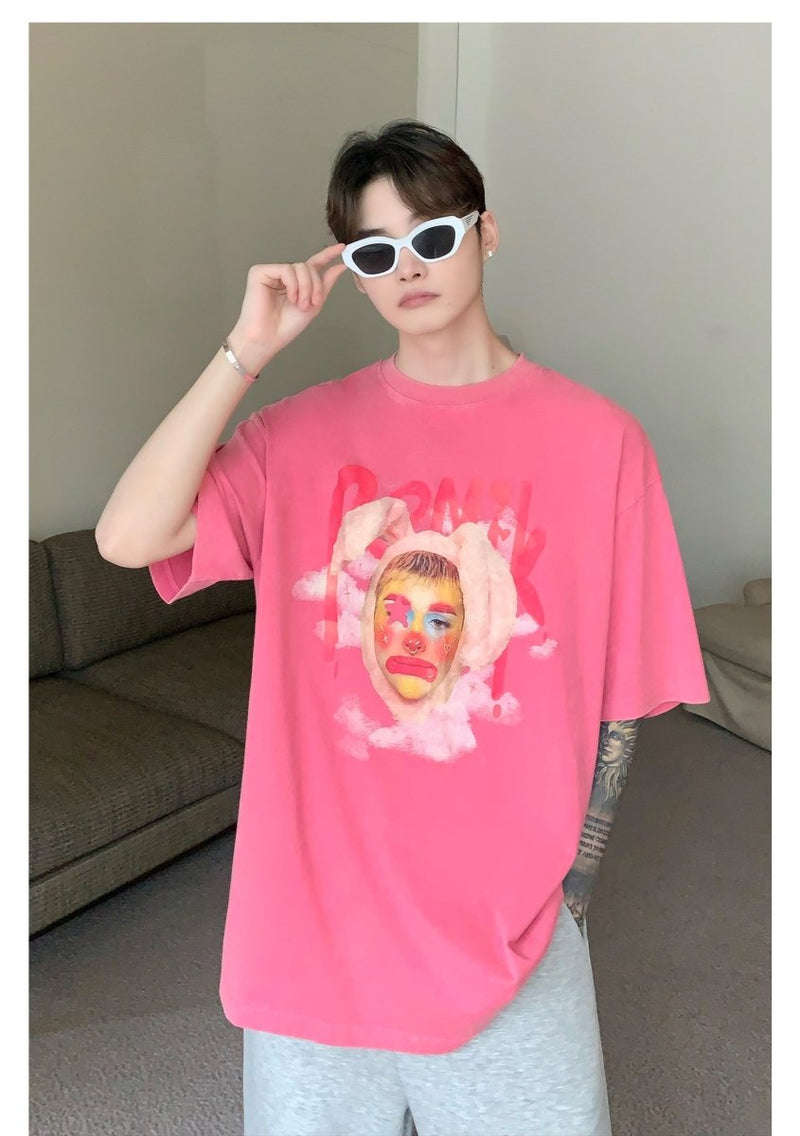 Clown print short sleeve T-shirt OR3036 - ORUN