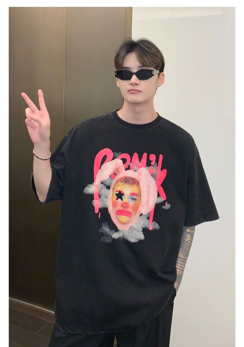 Clown print short sleeve T-shirt OR3036 - ORUN