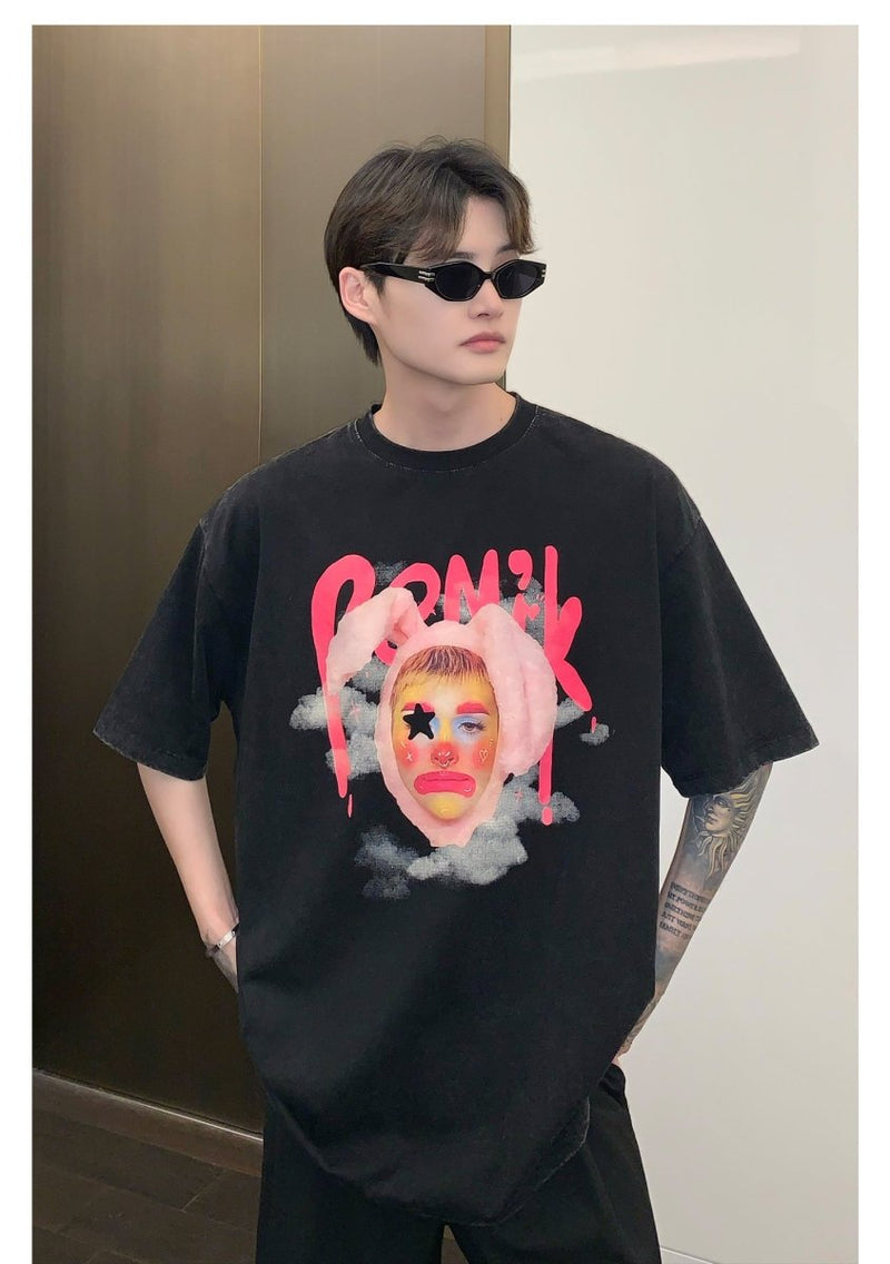 Clown print short sleeve T-shirt OR3036 - ORUN