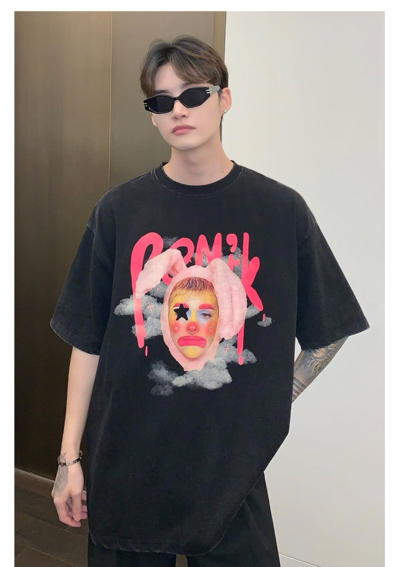 Clown print short sleeve T-shirt OR3036 - ORUN