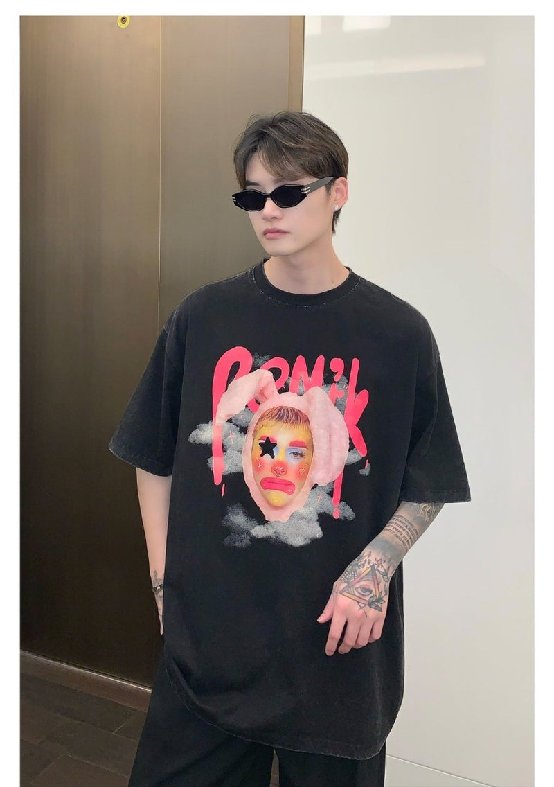 Clown print short sleeve T-shirt OR3036 - ORUN