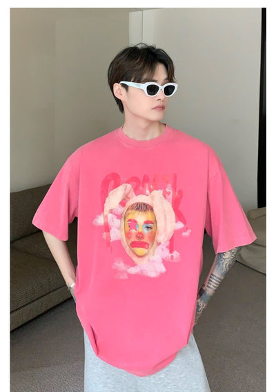 Clown print short sleeve T-shirt OR3036 - ORUN