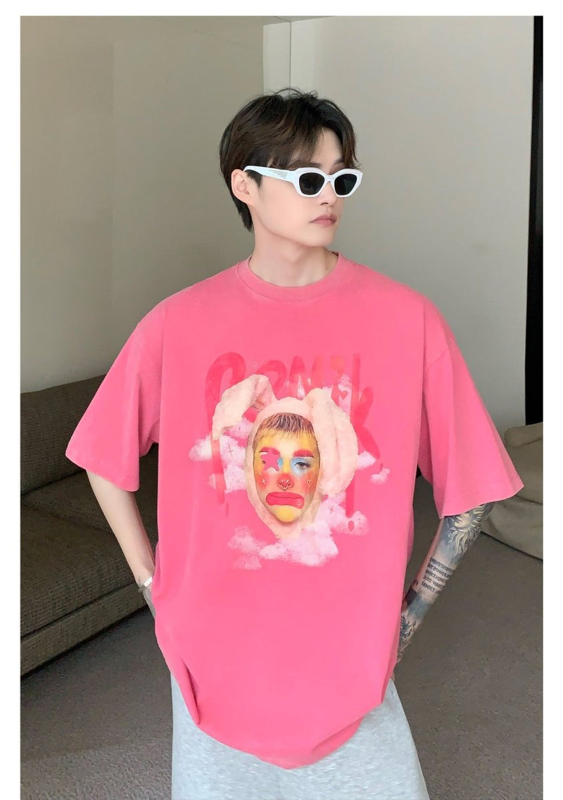 Clown print short sleeve T-shirt OR3036 - ORUN