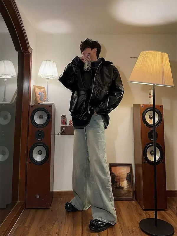 【ファー取り外し可】Collar boa leather jacket OR3867