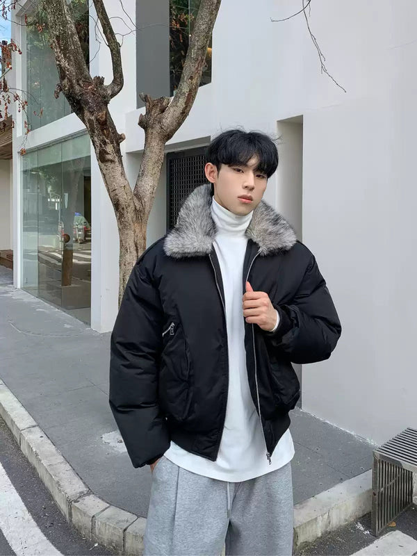 Collar fur thick jacket OR3844