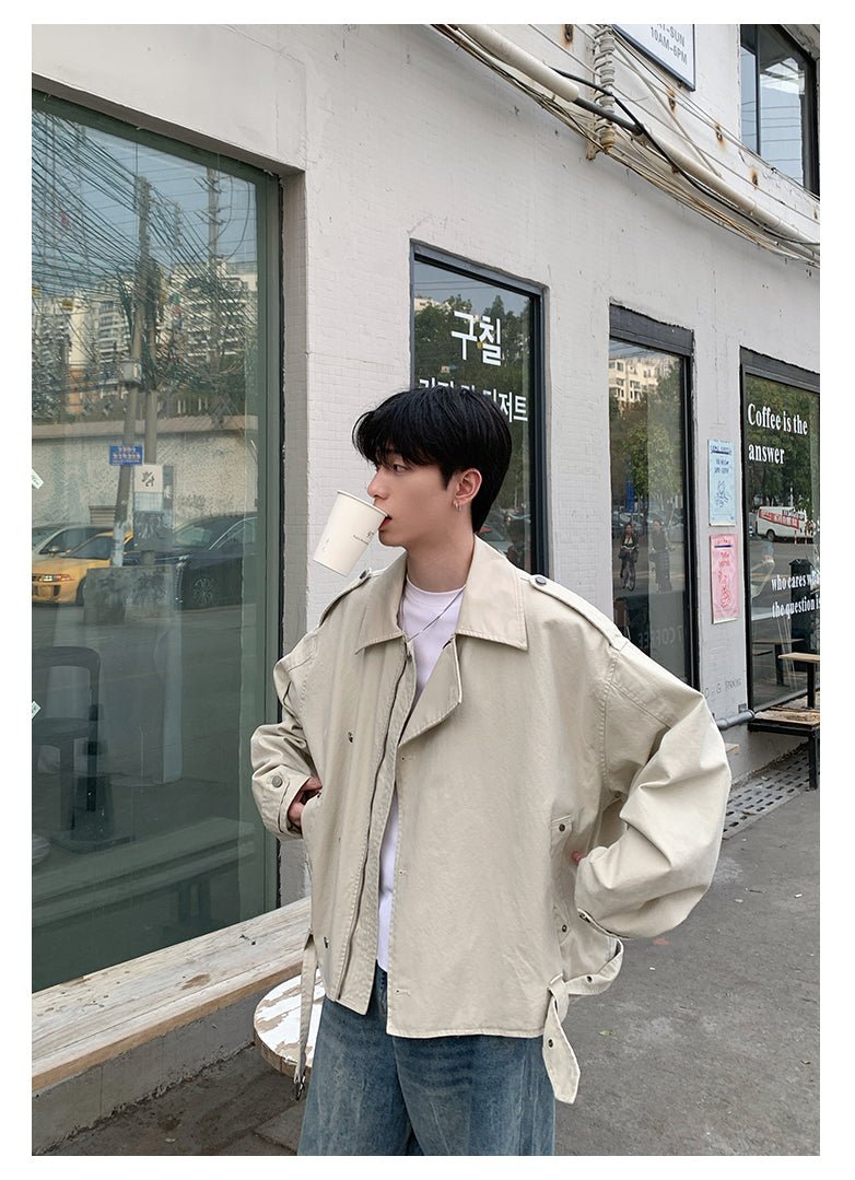Collar leather lapel jacket OR4192 - ORUN