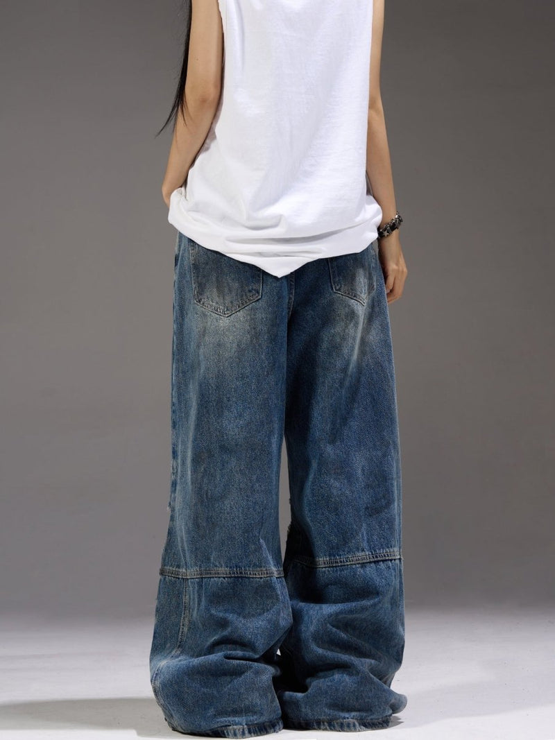 Damaged wide denim pants OR3283 - ORUN