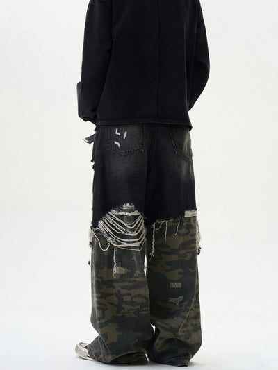 Damaged Wide Denim Pants OR4601 - 韓国メンズファッション通販 - ORUN - 
