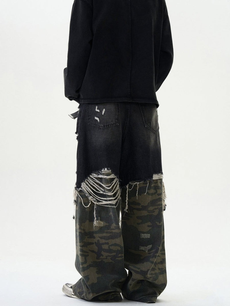 Damaged Wide Denim Pants OR4601 - 韓国メンズファッション通販 - ORUN - 