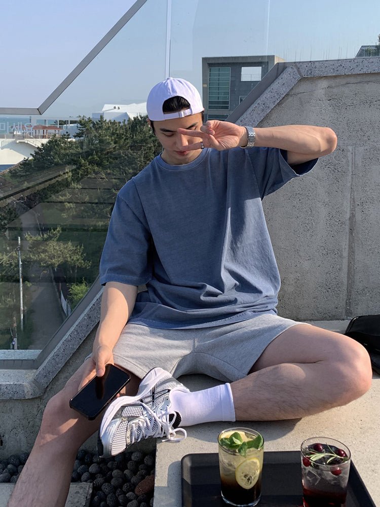 Denim blue T - shirt OR3245 - ORUN