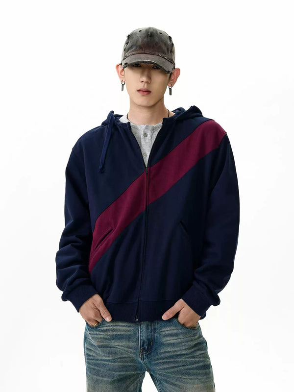 Diagonal striped hoodie OR3848