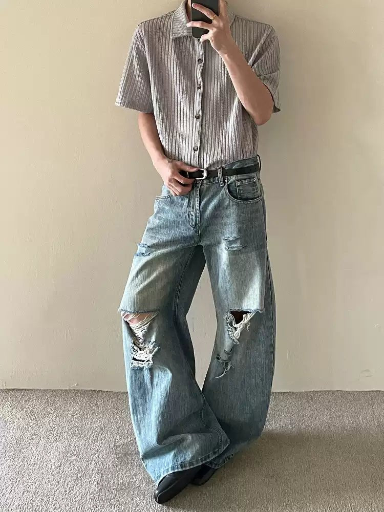 Distressed wide denim pants OR4272 - ORUN