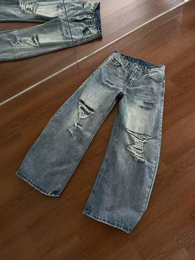 Distressed wide denim pants OR4272 - ORUN