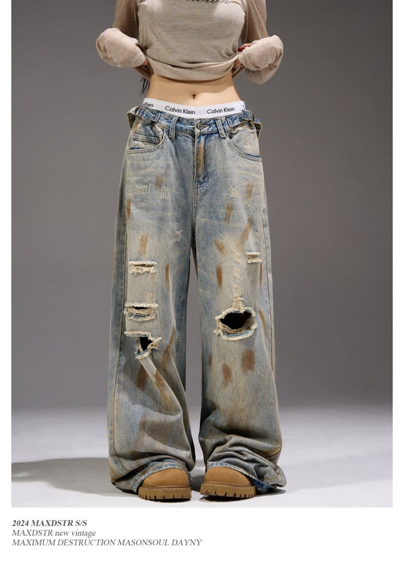 Distressed wide leg pants OR3281 - ORUN