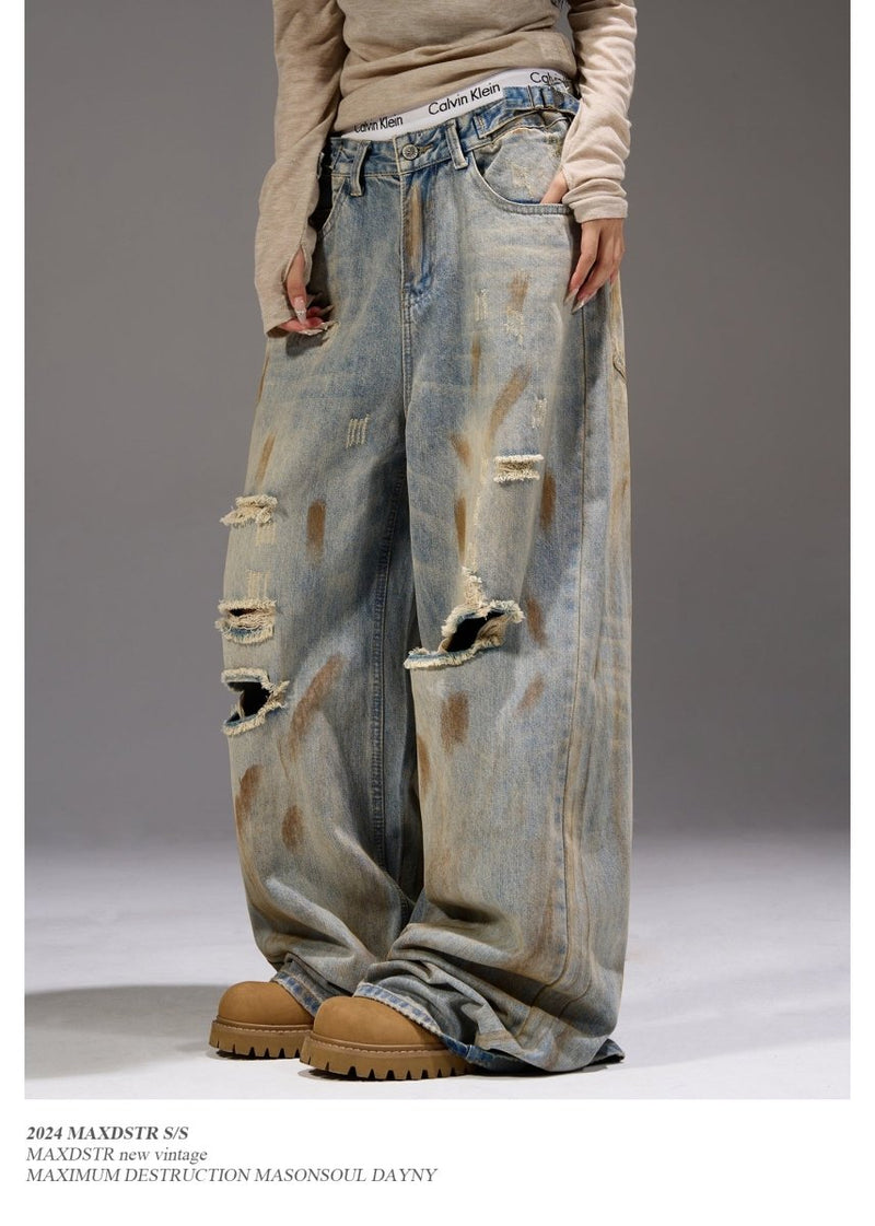 Distressed wide leg pants OR3281 - ORUN