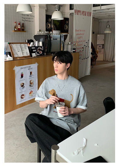 Dog print T-shirt OR4290 - ORUN