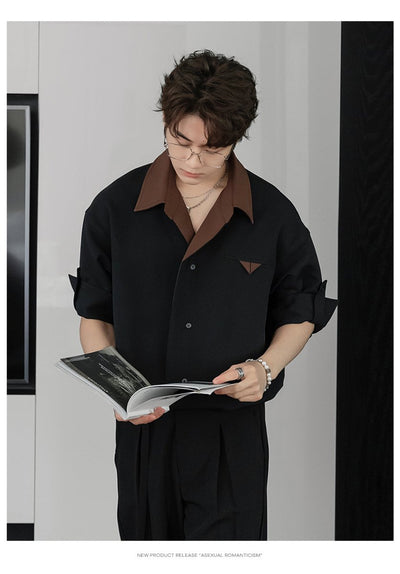Double collar open shirt OR4392 - 韓国メンズファッション通販 - ORUN - 