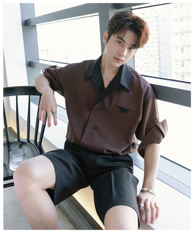 Double collar open shirt OR4392 - 韓国メンズファッション通販 - ORUN - 
