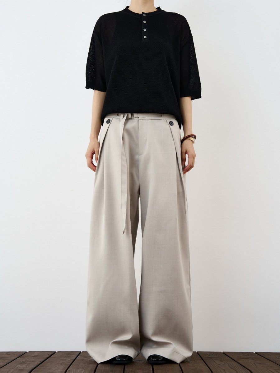 Double pleated slacks OR4498 – 韓国メンズファッション通販
