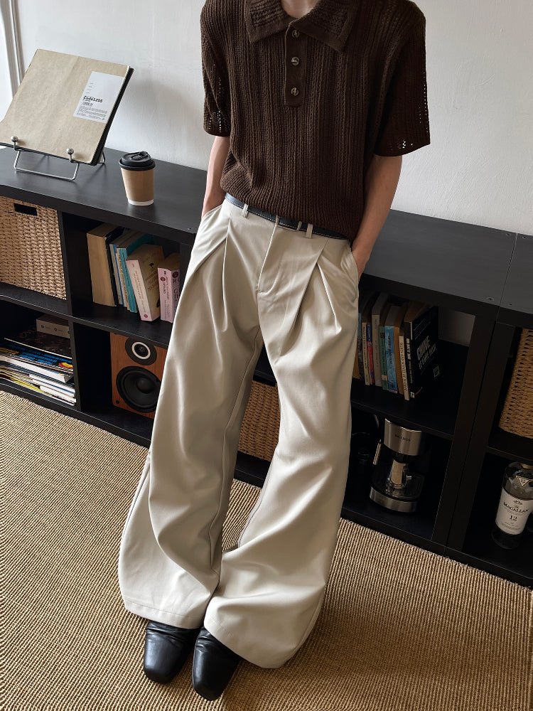 Double pleated straight pants OR4660 - 韓国メンズファッション通販 - ORUN - 