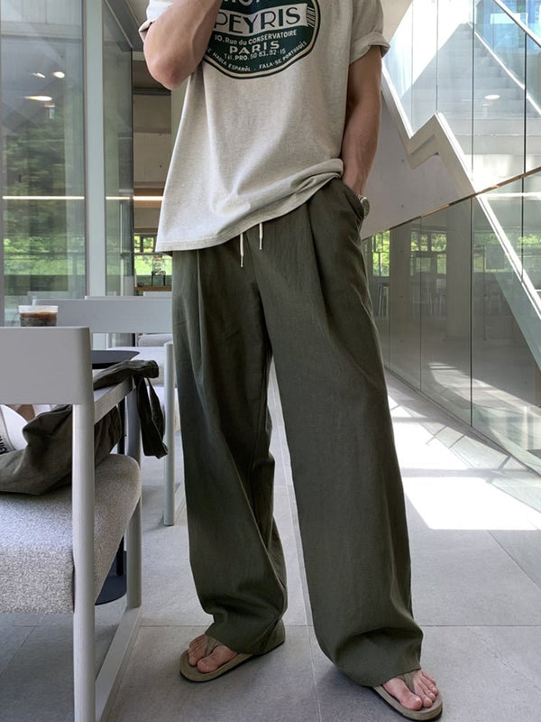 Elastic waist linen pants OR3141