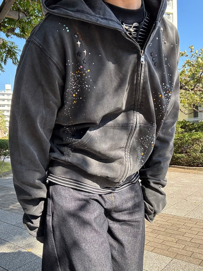 ストーンスタッズジップアップスウェット EN - 015 - 韓国メンズファッション通販 - ORUN - 