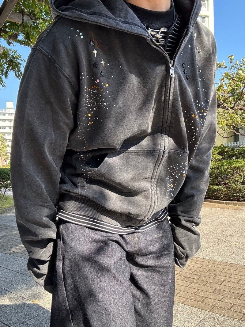 ストーンスタッズジップアップスウェット EN - 015 - 韓国メンズファッション通販 - ORUN - 