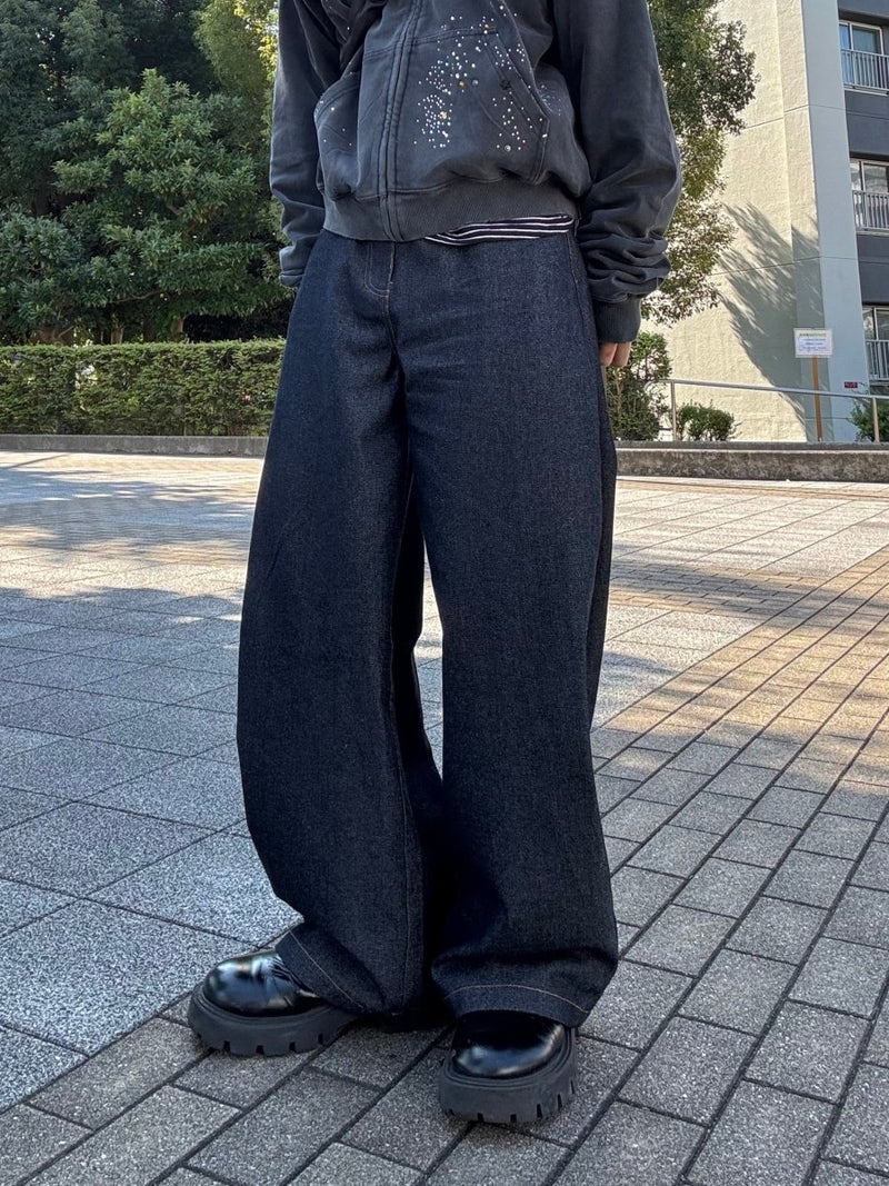 ノンウォッシュ極太ワイドデニムパンツ　EN - 016 - 韓国メンズファッション通販 - ORUN - 