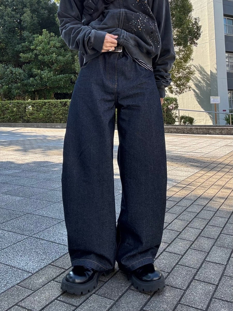 ノンウォッシュ極太ワイドデニムパンツ　EN - 016 - 韓国メンズファッション通販 - ORUN - 
