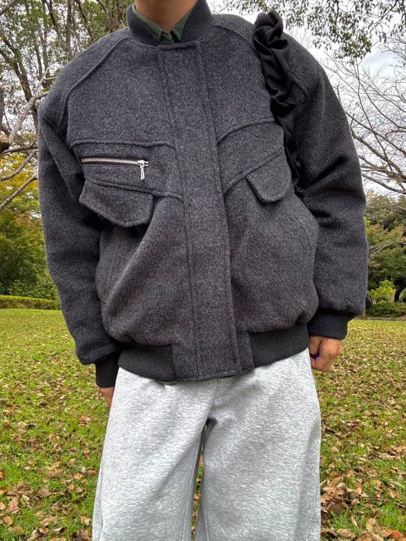 ウールライクミリタリーポケットブルゾン EN - 017 - 韓国メンズファッション通販 - ORUN - 